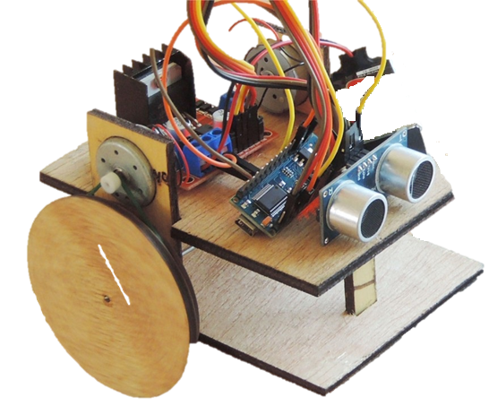 The KIBO robot decorated as a car image